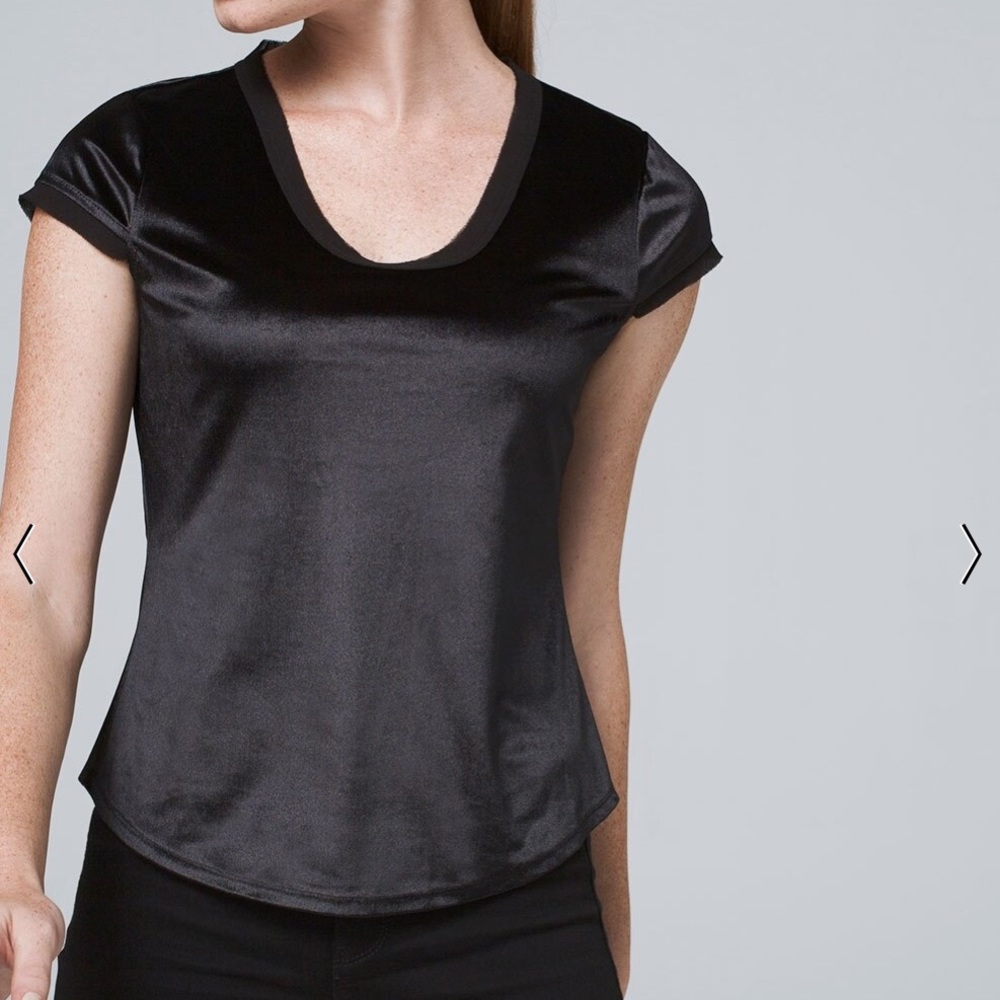 WHBM Black Velvet Tee - NWOT